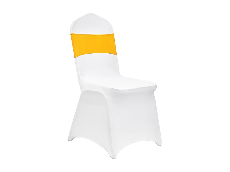 Capa de Cadeira SucceBuy 50 Peças, Ouro e Branco, com Cintos para Casamento e Festa