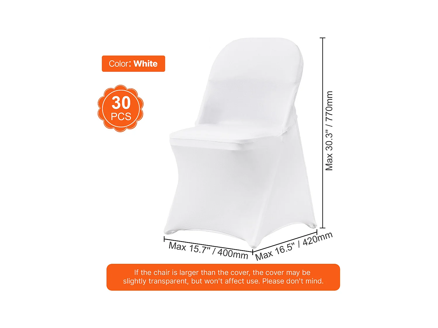 Housse de Chaise SucceBuy 30 Pièces, Blanc, pour la Décoration de Mariages et de Fêtes