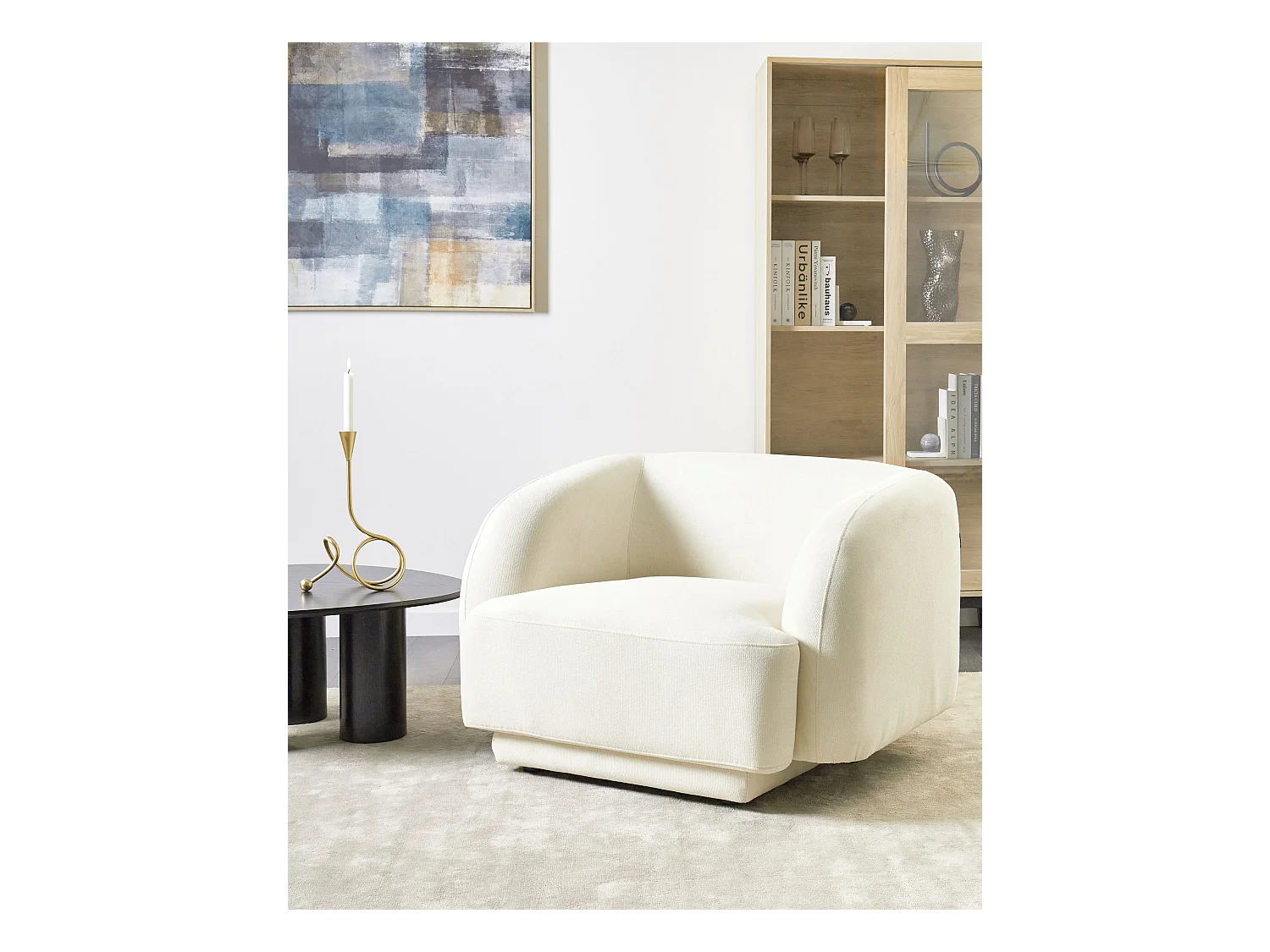 Fauteuil SKJANES Tissu Beige clair