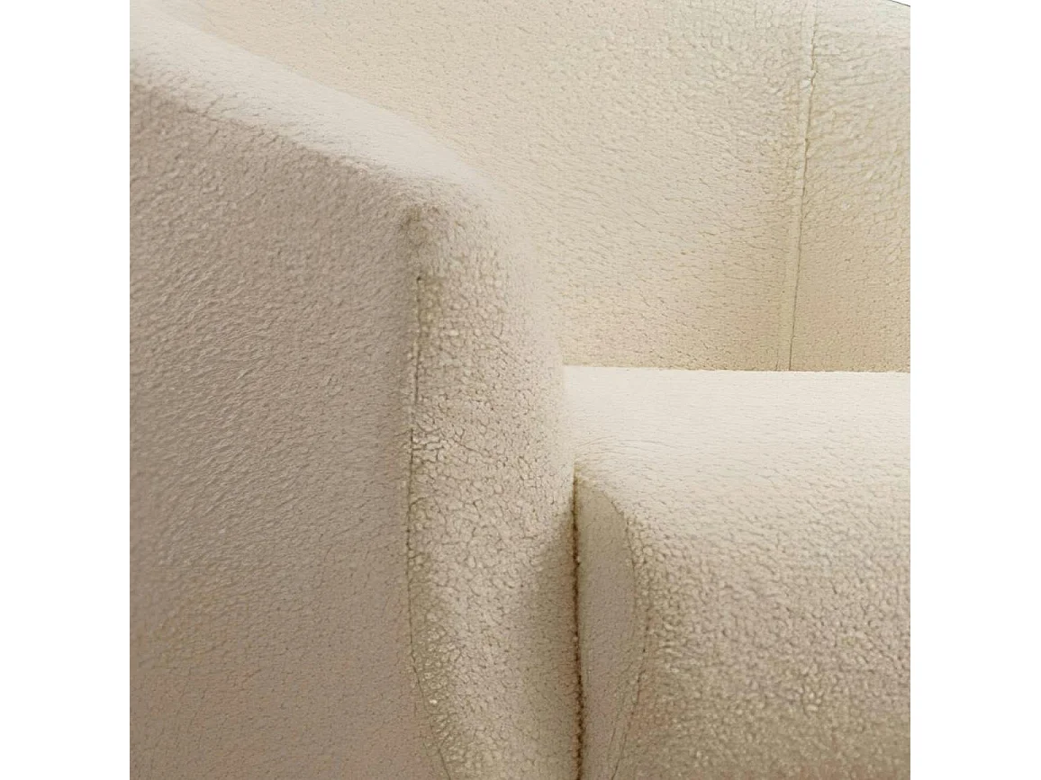 Fauteuil rond écru - pieds dorés LUCCA