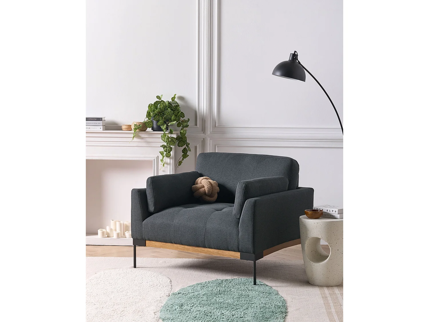 Sessel SKAVEN Stoff Schwarz