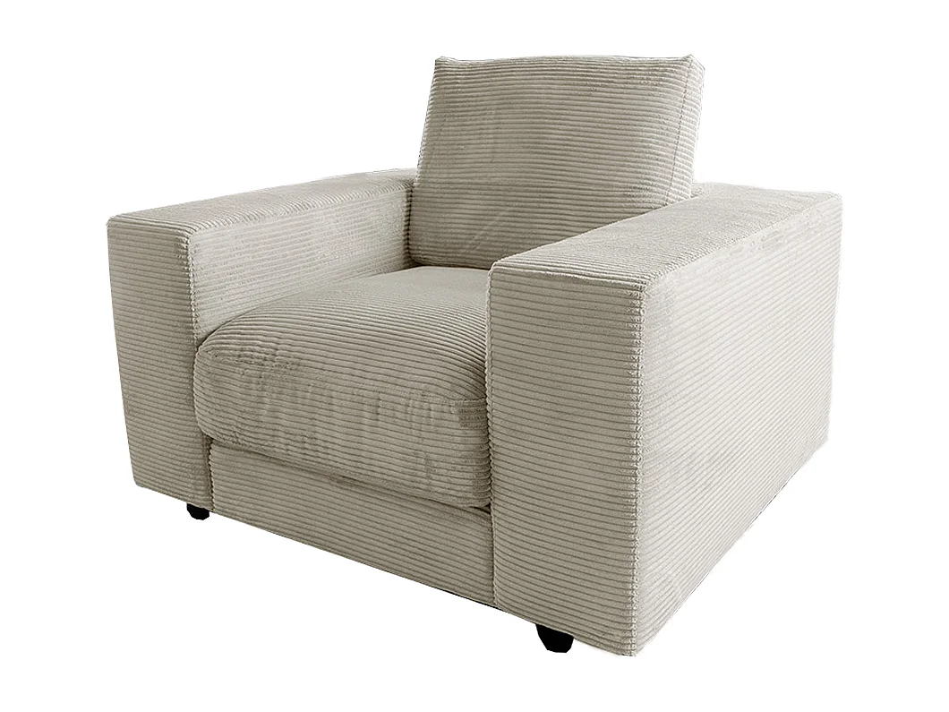 Fauteuil simple - blanc crème Velours côtelé - MADELINE