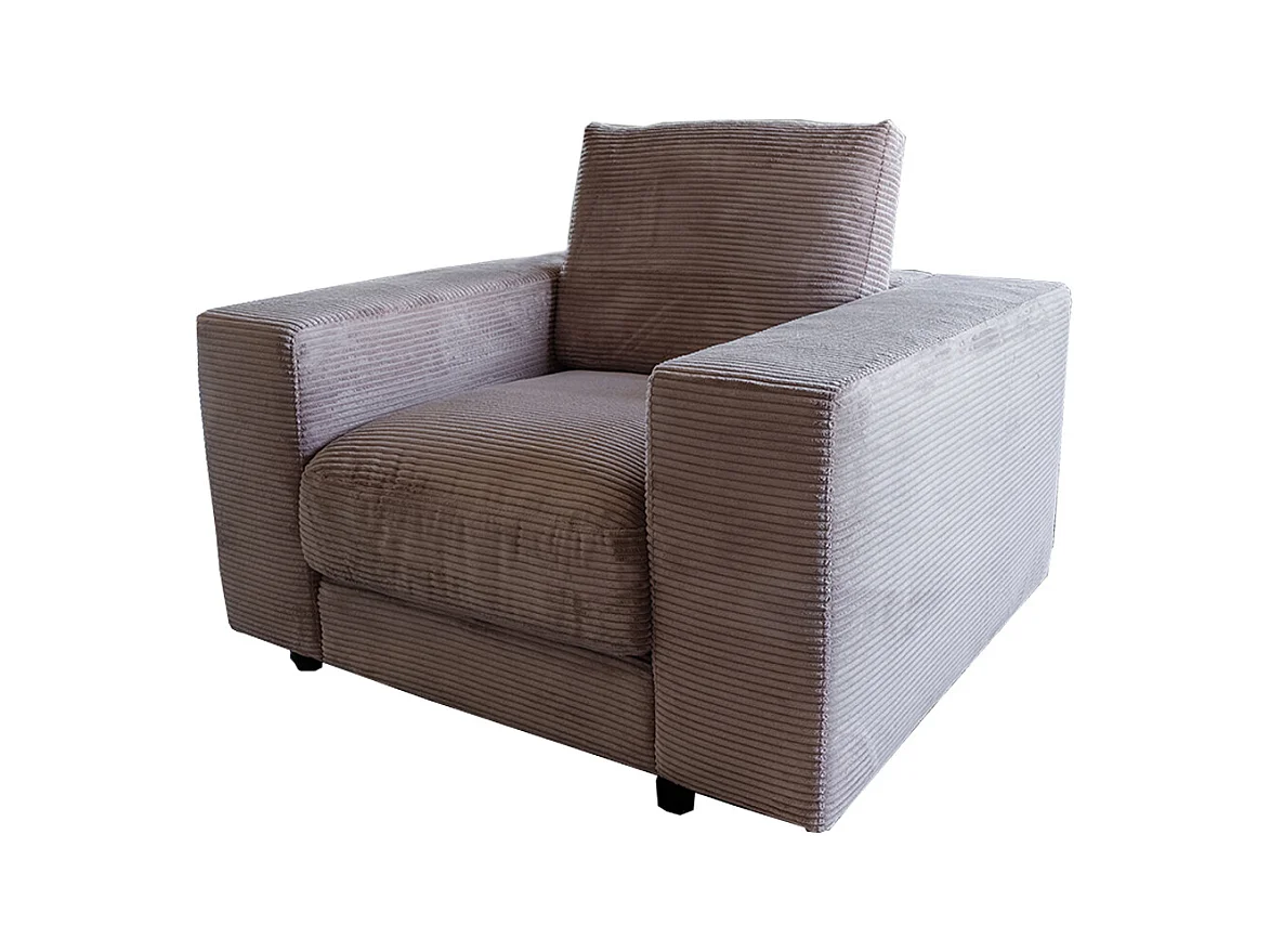 Fauteuil simple - taupe Velours côtelé - MADELINE