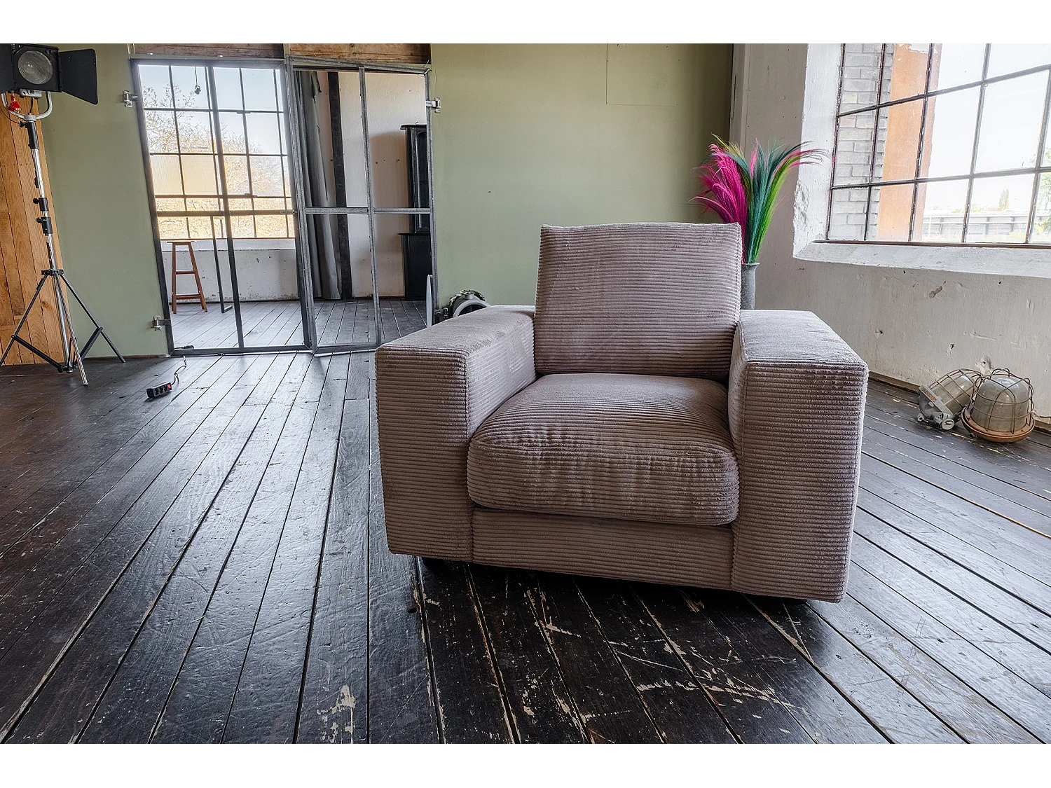 Einzelsessel - Taupe Cord - MADELINE