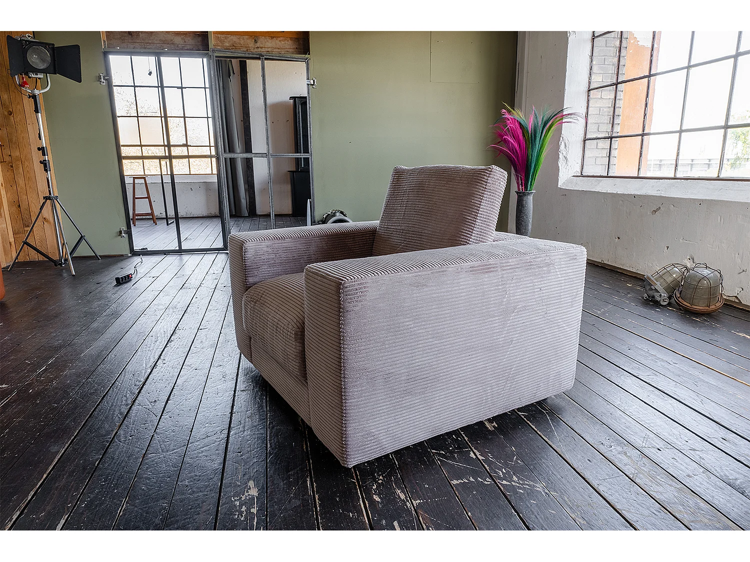 Einzelsessel - Taupe Cord - MADELINE