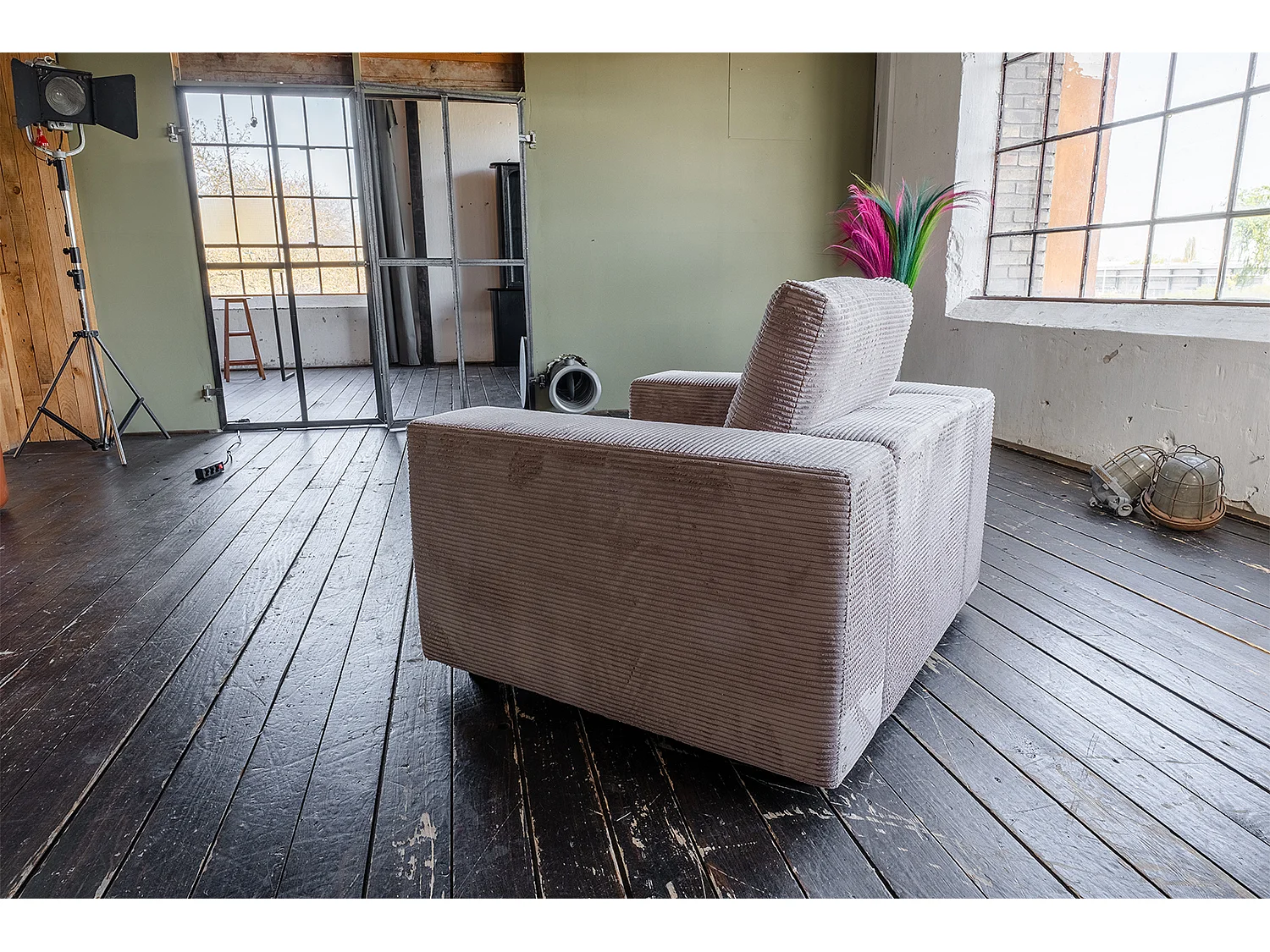 Einzelsessel - Taupe Cord - MADELINE