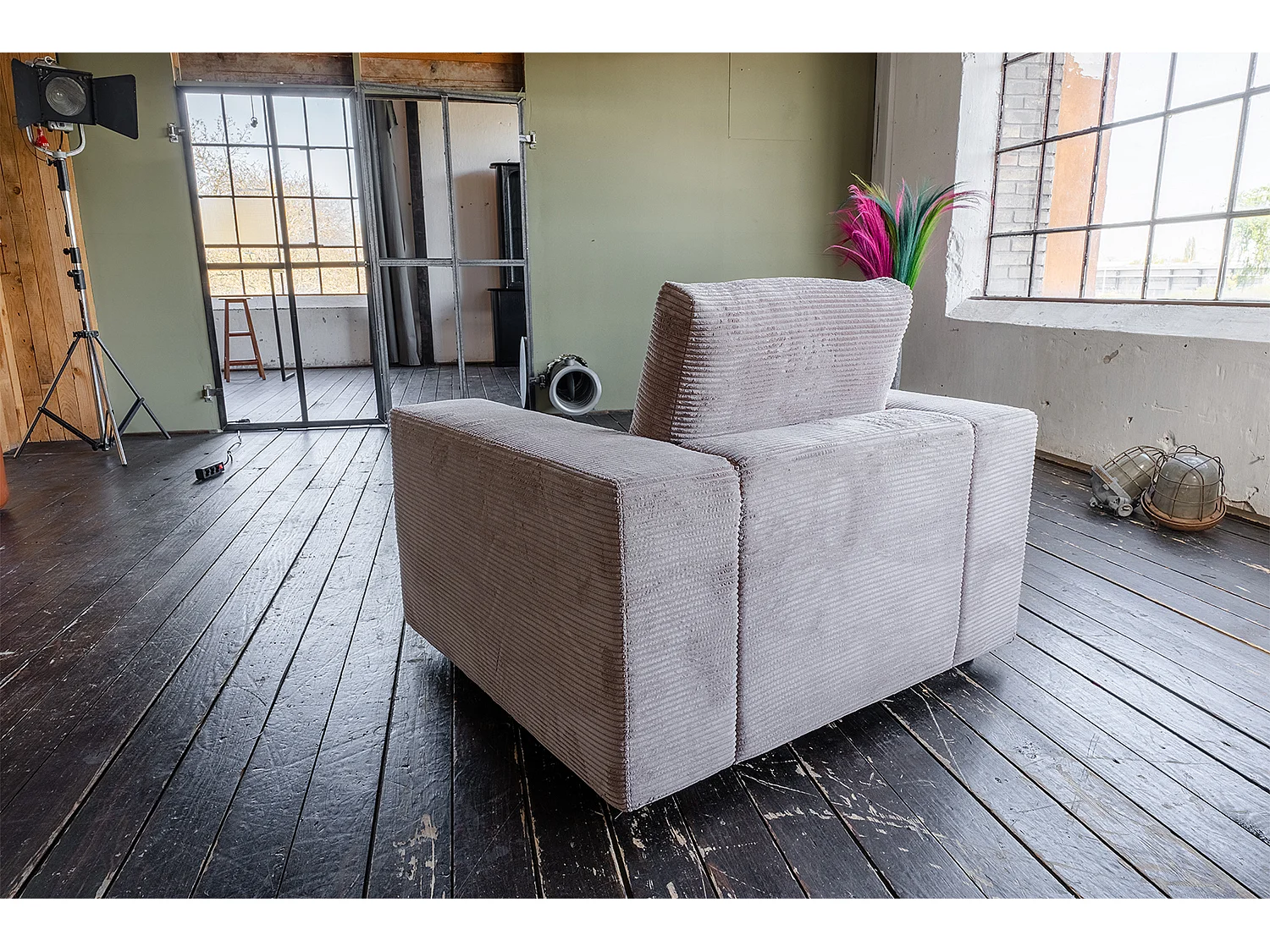 Einzelsessel - Taupe Cord - MADELINE