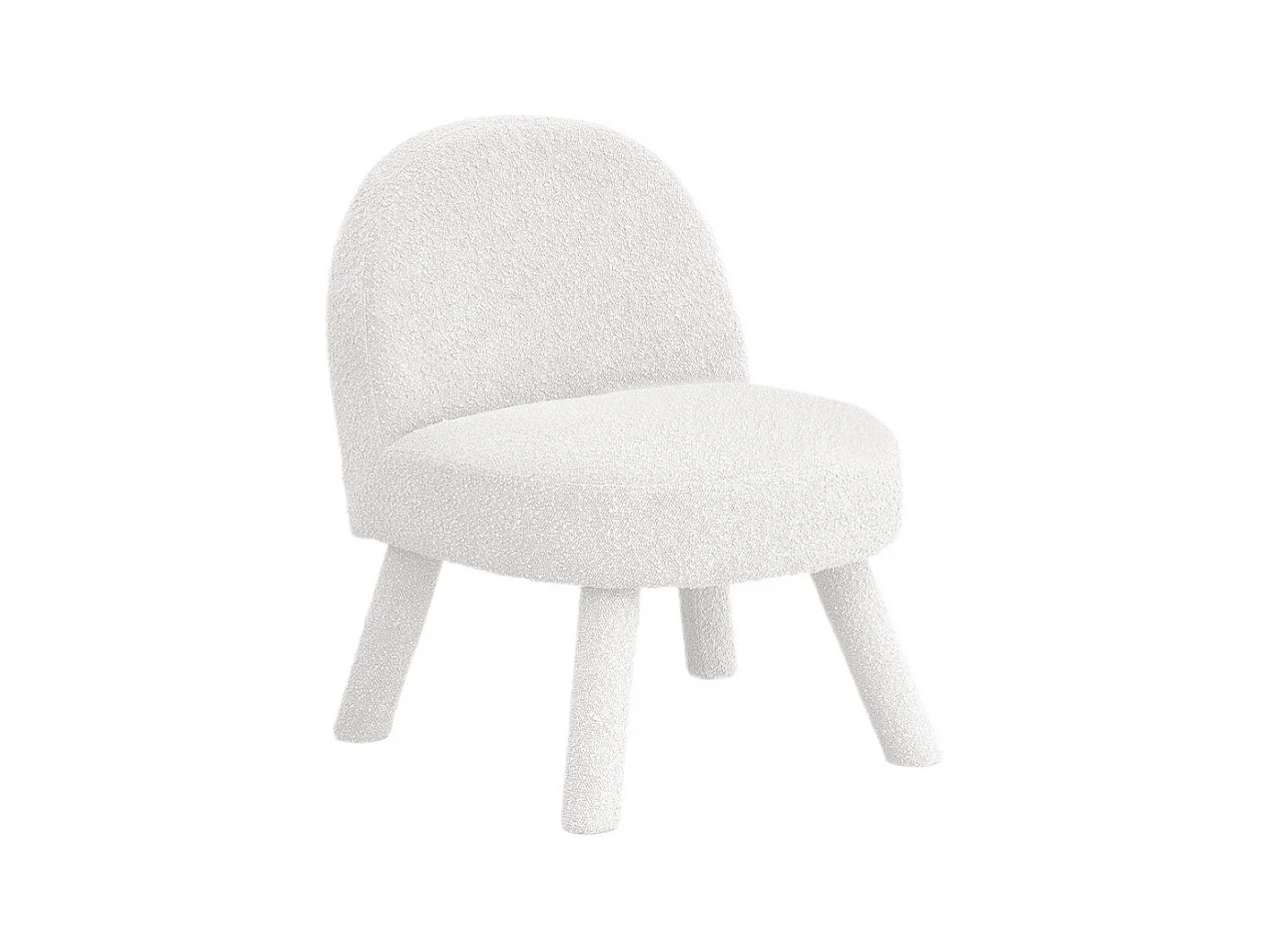 Abica - Fauteuil en tissu bouclette - Blanc