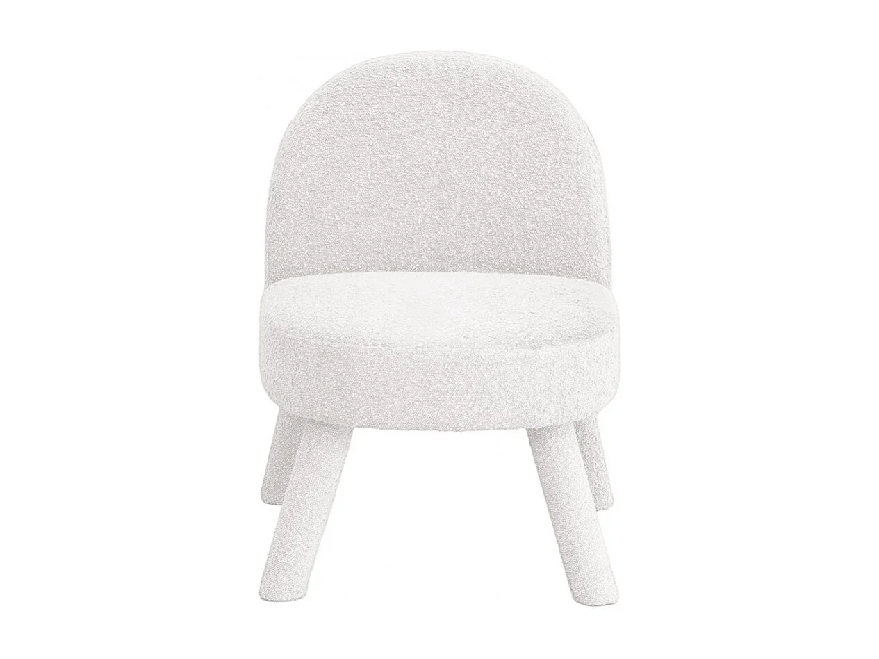 Abica - Fauteuil en tissu bouclette - Blanc