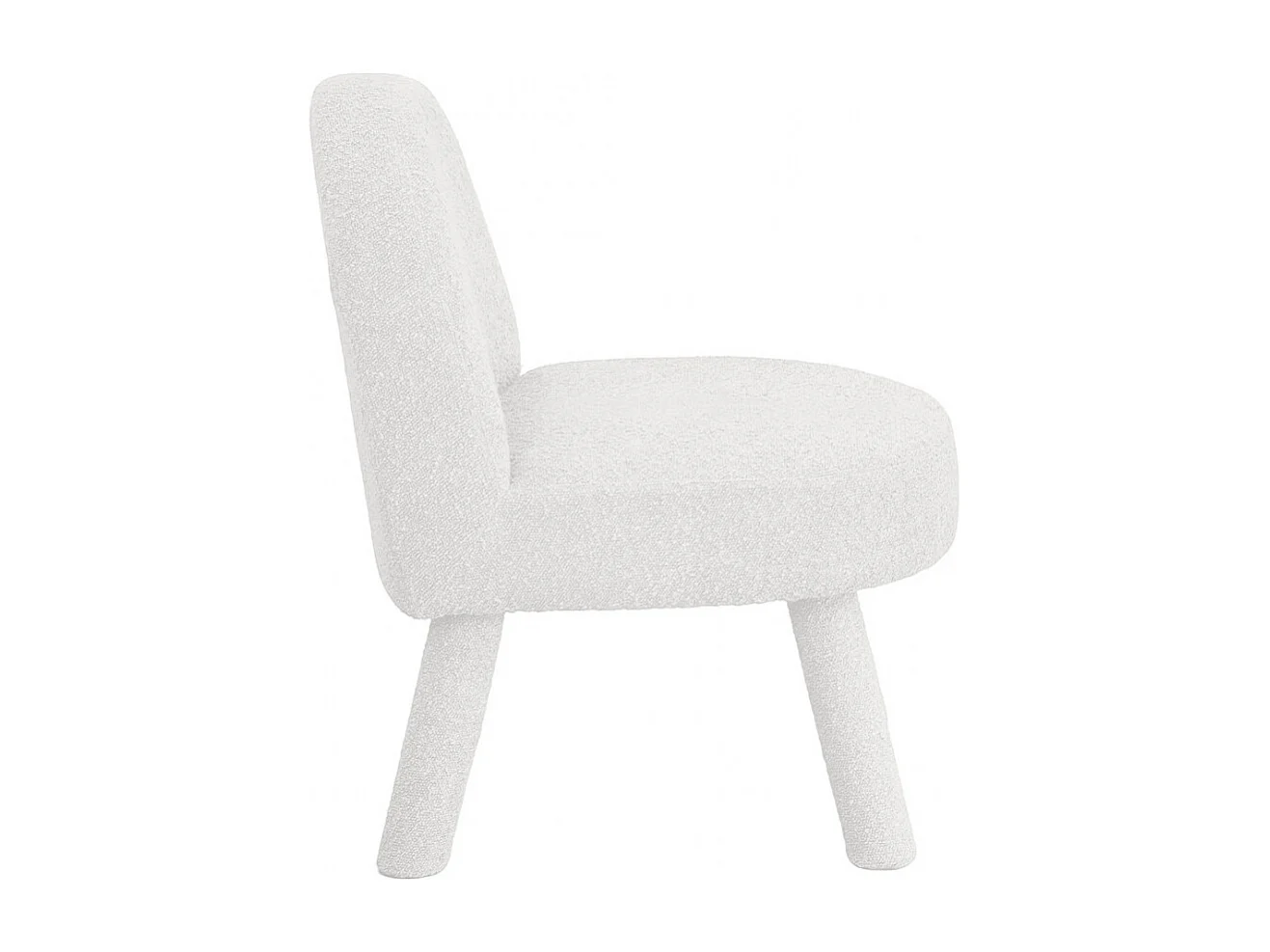 Abica - Fauteuil en tissu bouclette - Blanc