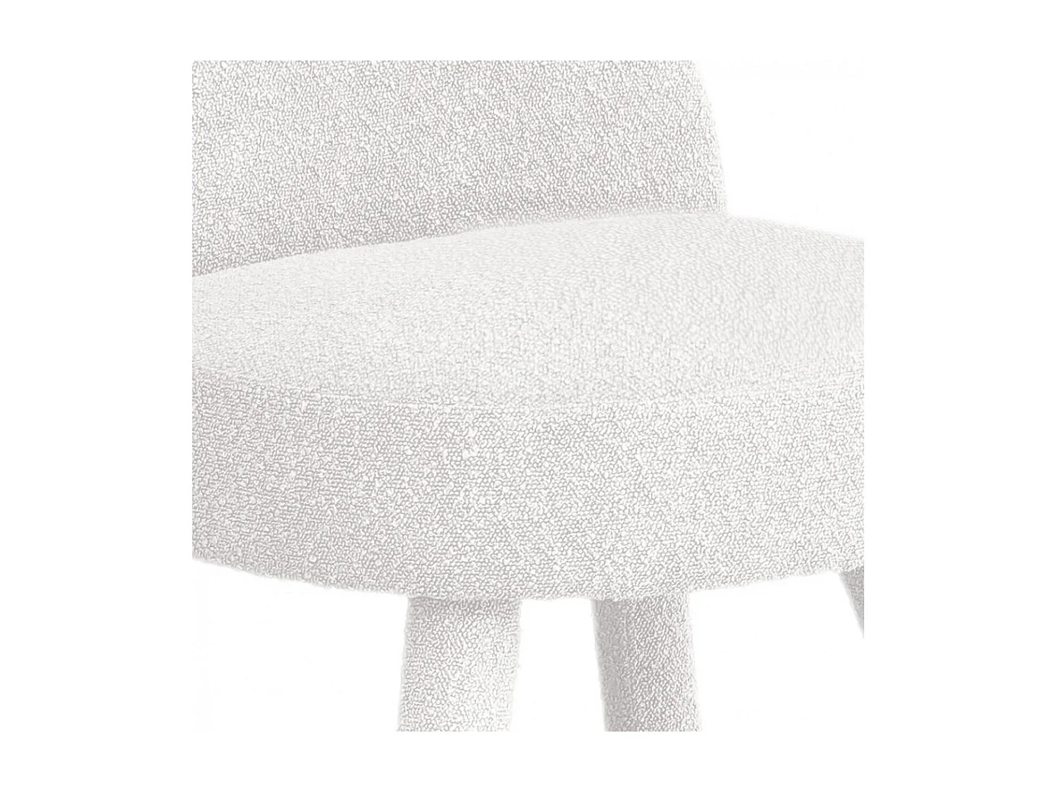 Abica - Fauteuil en tissu bouclette - Blanc