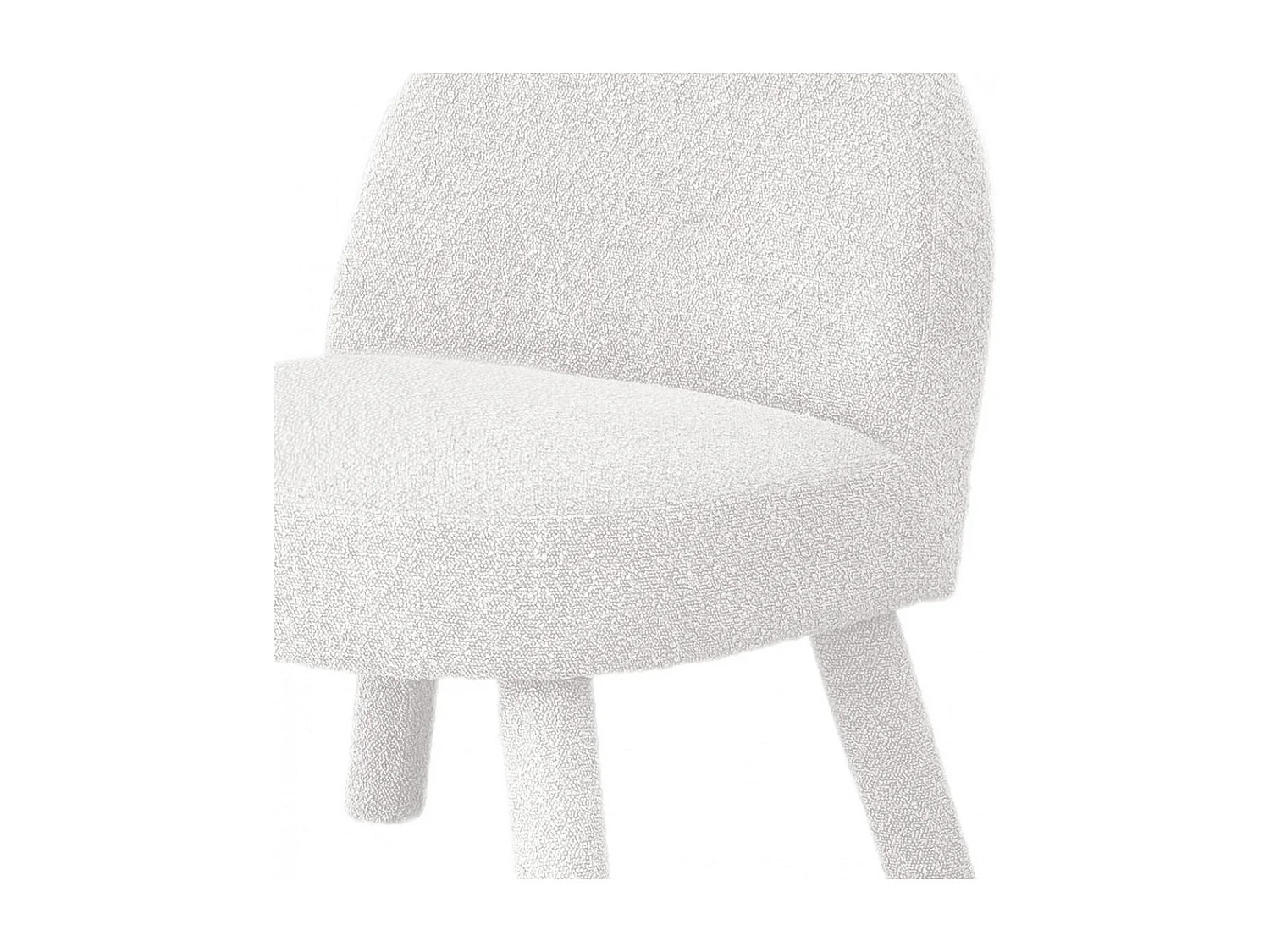Abica - Fauteuil en tissu bouclette - Blanc