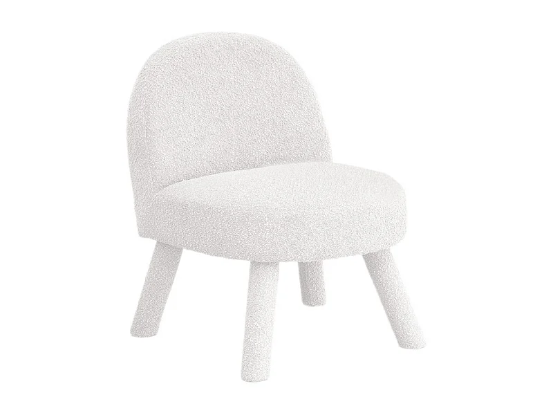 Abica - Fauteuil en tissu bouclette - Blanc