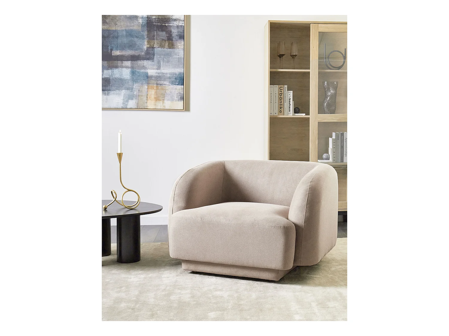 Fauteuil SKJANES Tissu Taupe