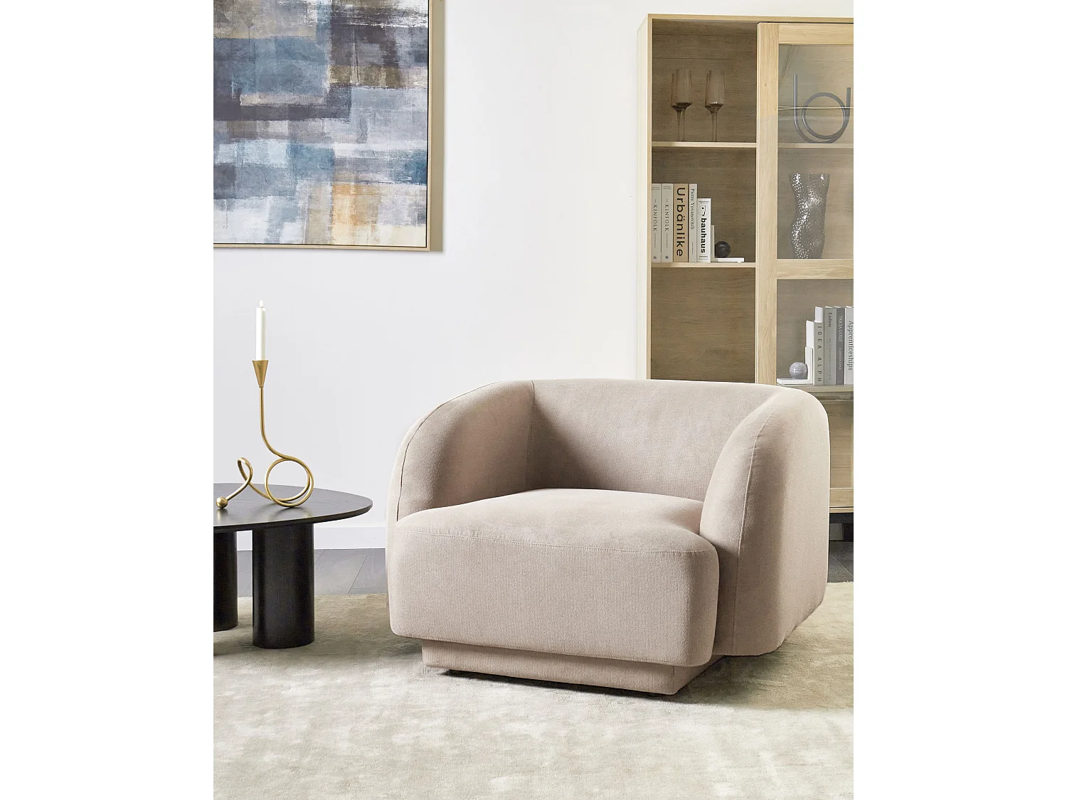 Fauteuil SKJANES Tissu Taupe
