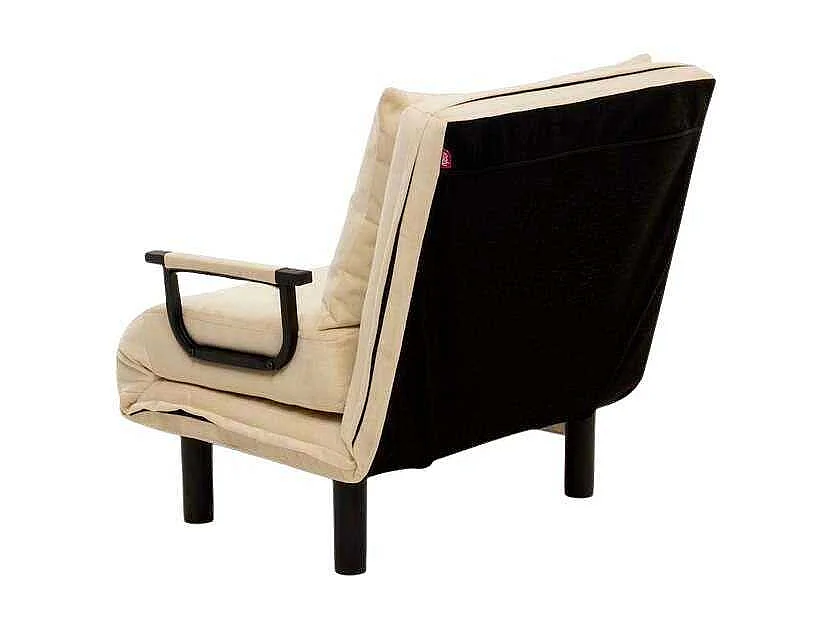 Sillón-cama moderno – 75 x 50 x 75 cm – crema – metal