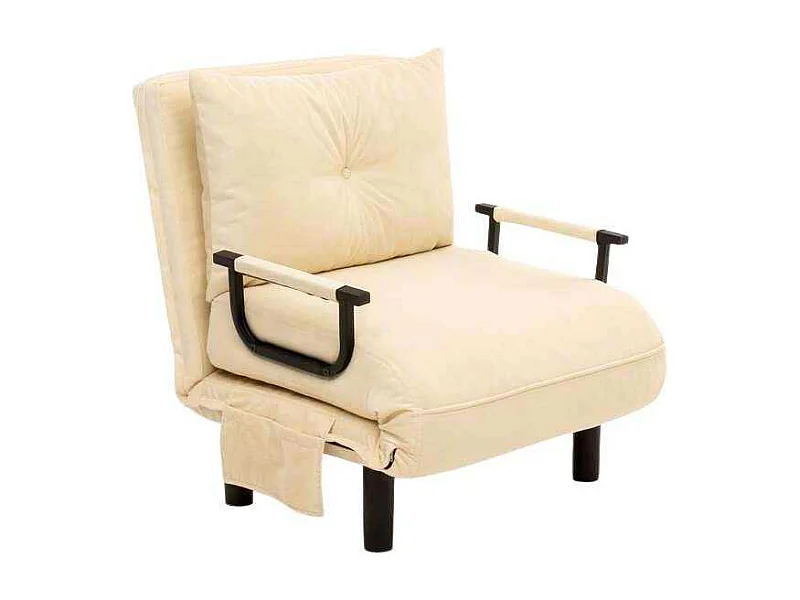 Poltrona-cama moderna – 75 x 50 x 75 cm – creme – metal