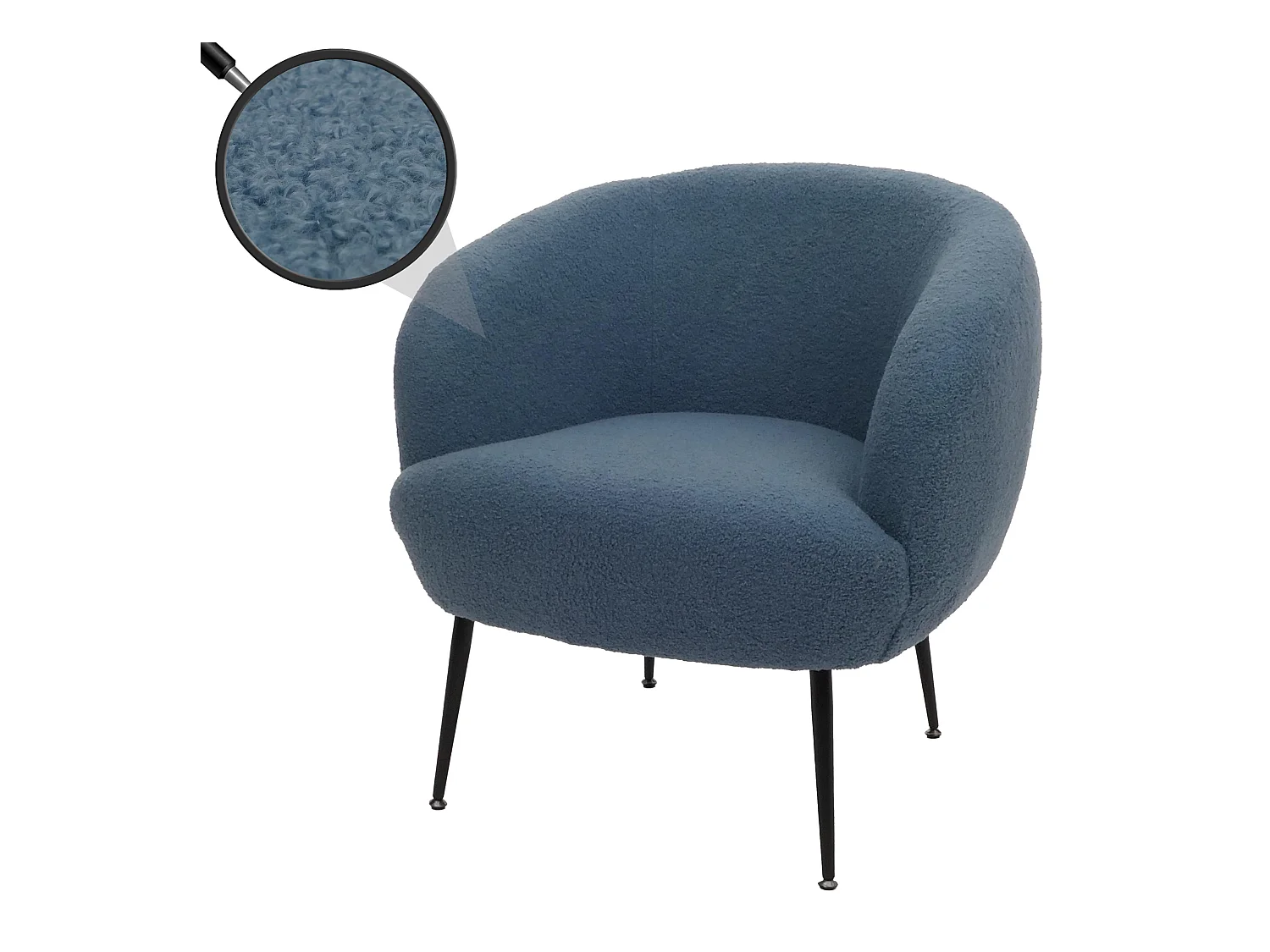 Fauteuil de salon MCW-O37,  bleu