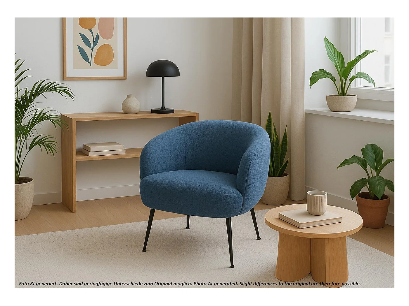 Fauteuil de salon MCW-O37,  bleu