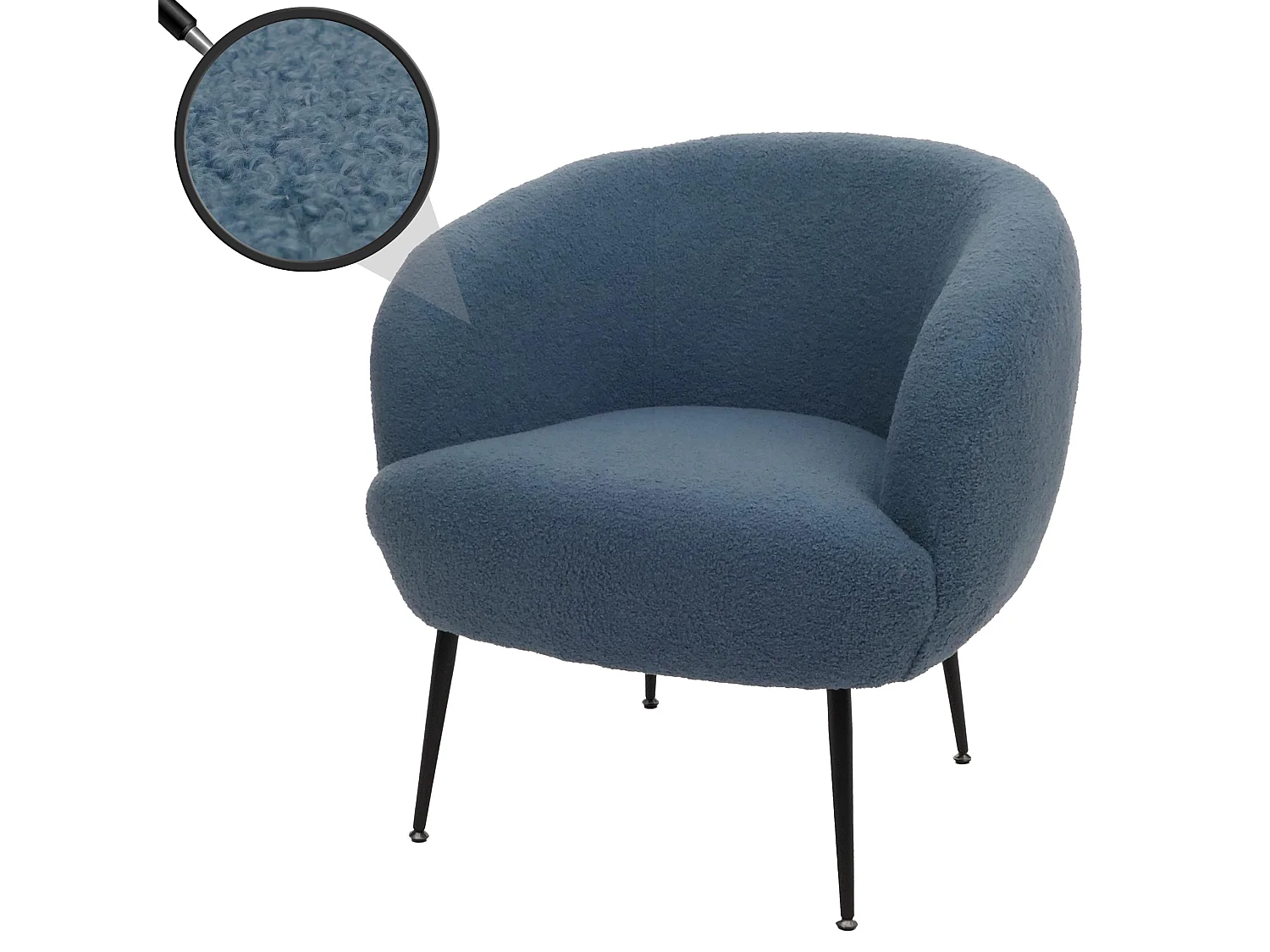 Fauteuil de salon MCW-O37,  bleu