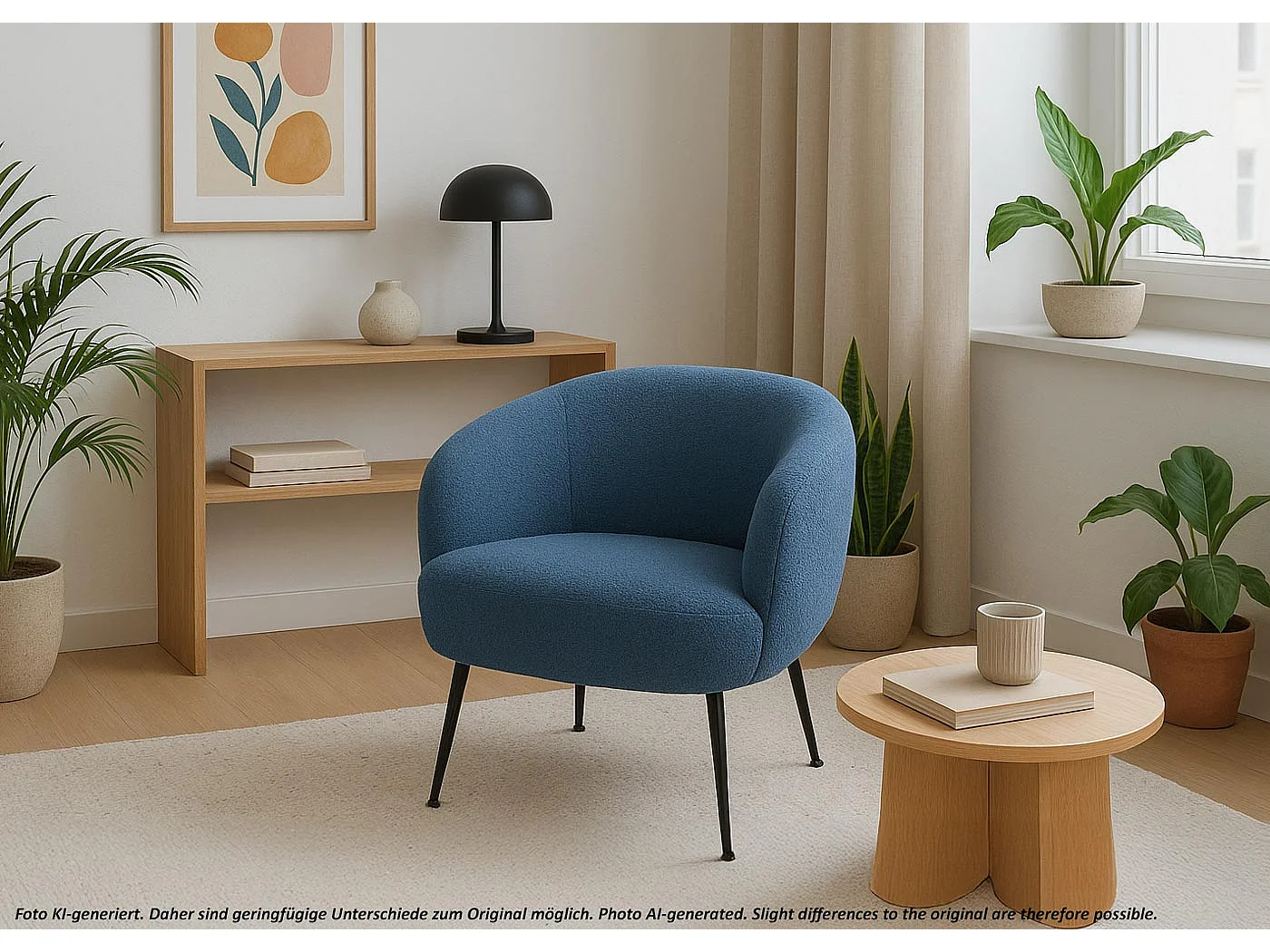 Fauteuil de salon MCW-O37,  bleu