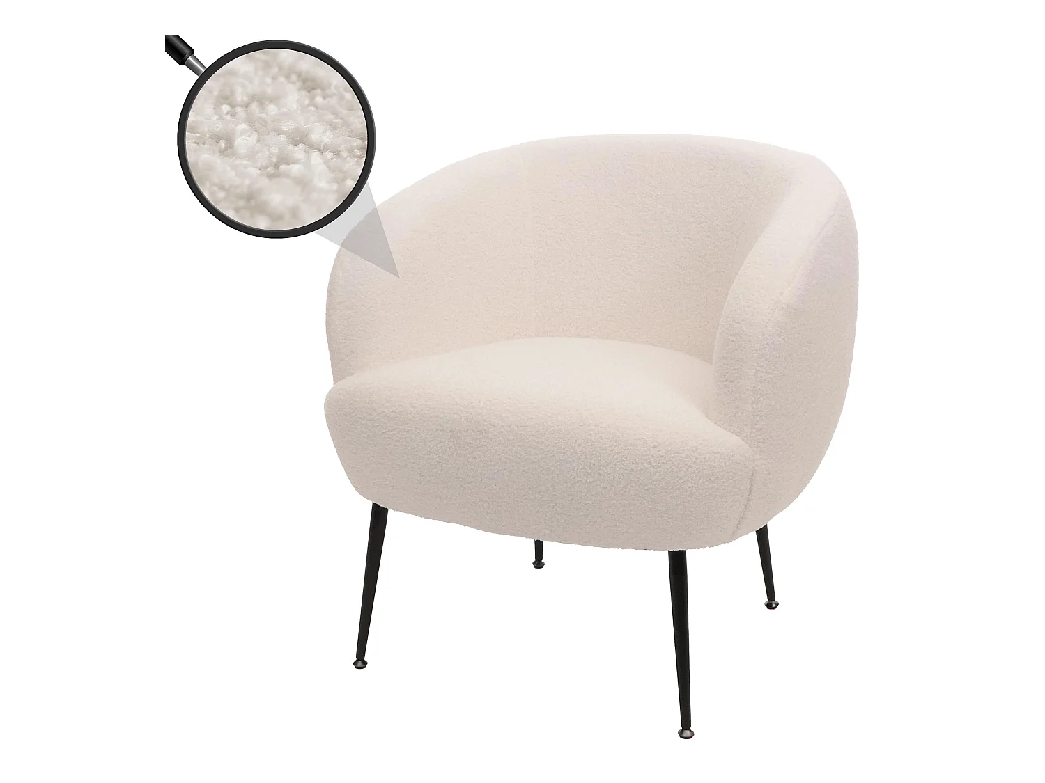 Fauteuil de salon MCW-O37,  blanc