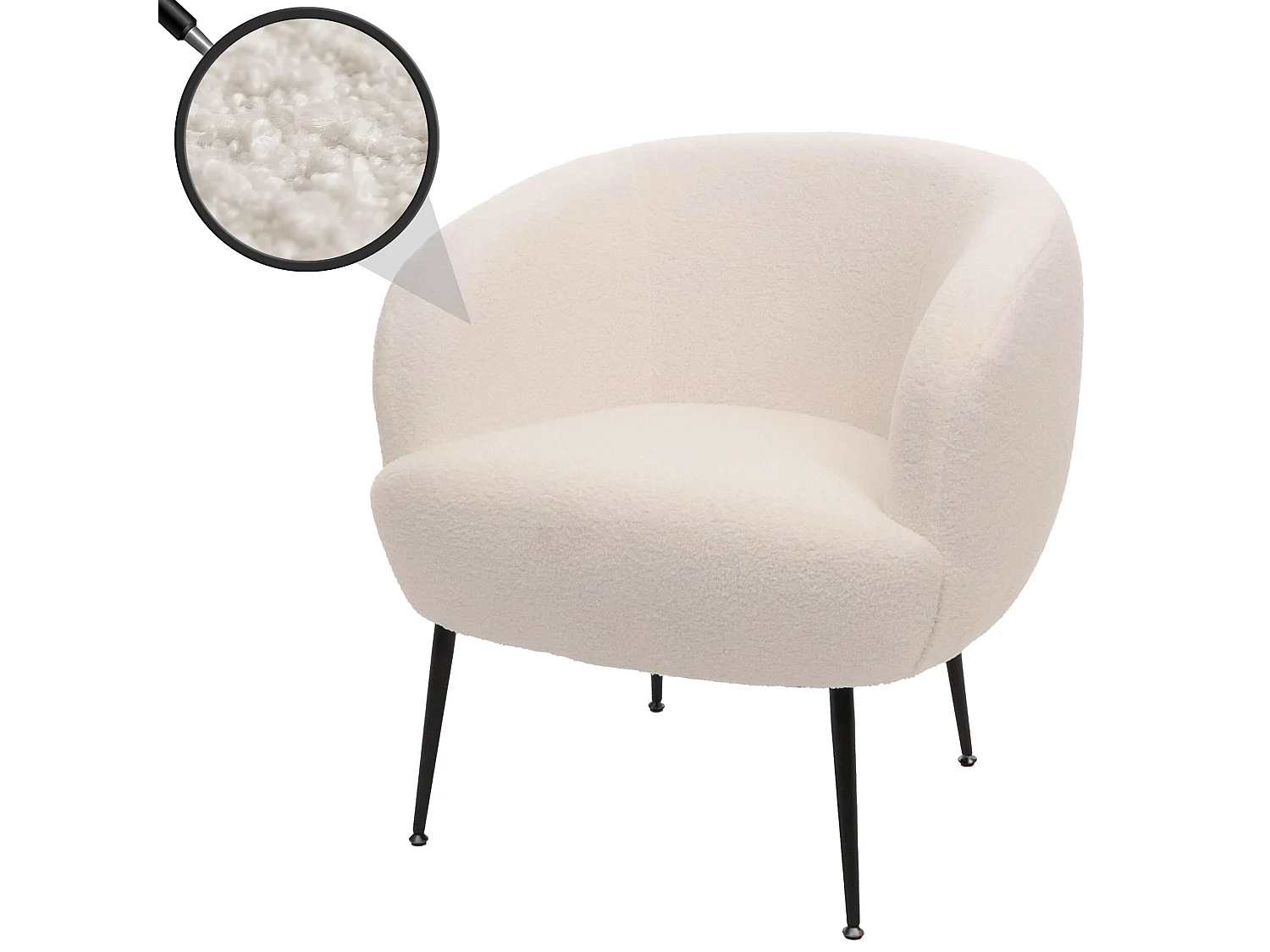 Fauteuil de salon MCW-O37,  blanc