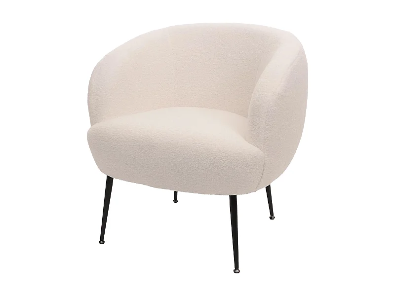 Fauteuil de salon MCW-O37,  blanc