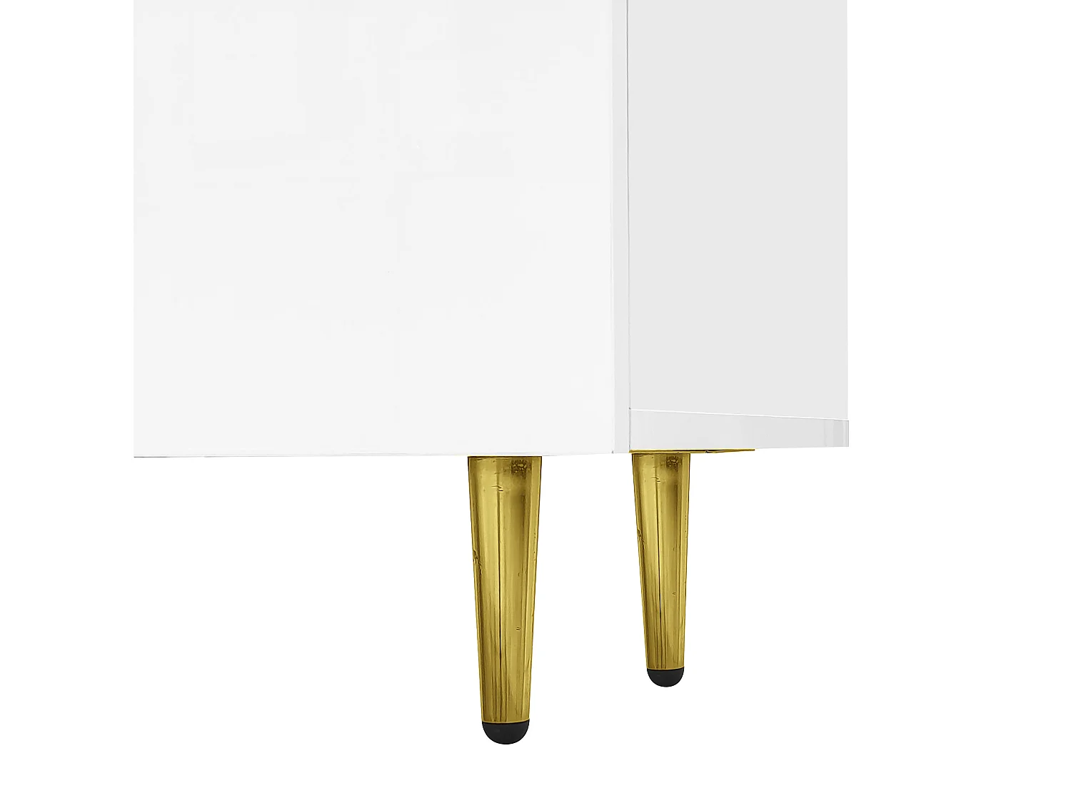 Mobile porta TV 4 ante, corpo laccato bianco lucido e fascia oro - 170x35x46cm