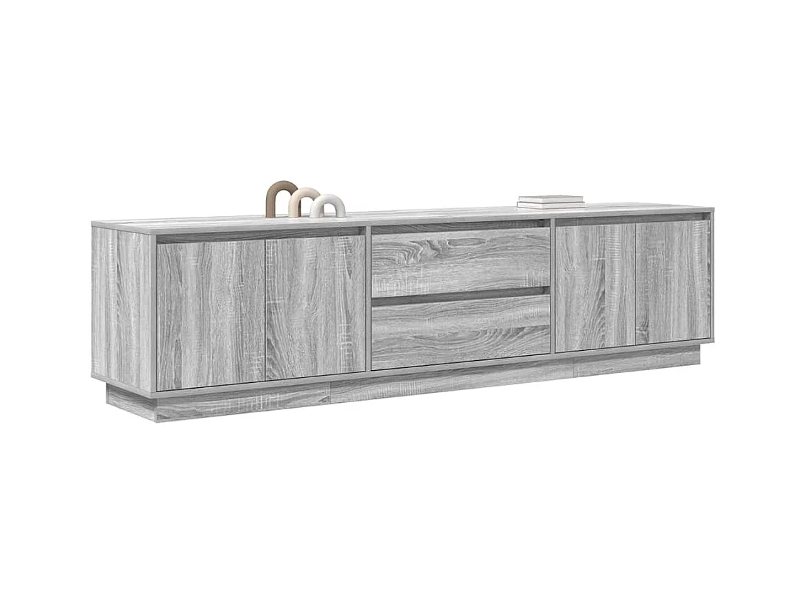 Meuble TV avec lumières LED sonoma gris 193,5x41x50 cm