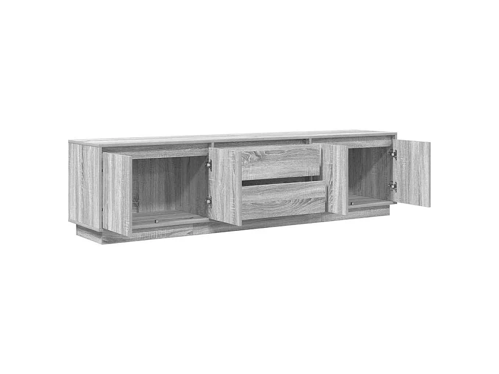 Móvel de TV com luzes LED 193,5x41x50 cm cinzento sonoma