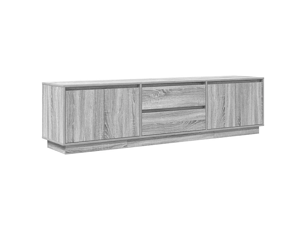 Móvel de TV com luzes LED 193,5x41x50 cm cinzento sonoma