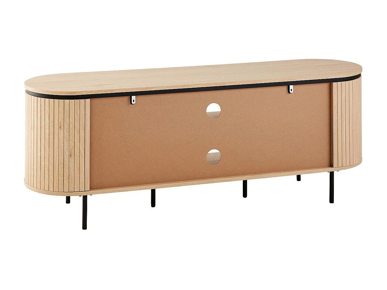 Mobile TV con 2 ante e lati con effetto scanalato L150 cm - MALAGA