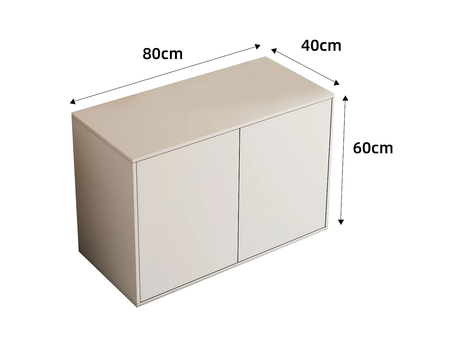 Commode à 3 tiroirs, meuble de rangement & buffet, design modulaire, pour chambre, salon & couloir, armoire de rangement 80 cm de large, blanc (B)