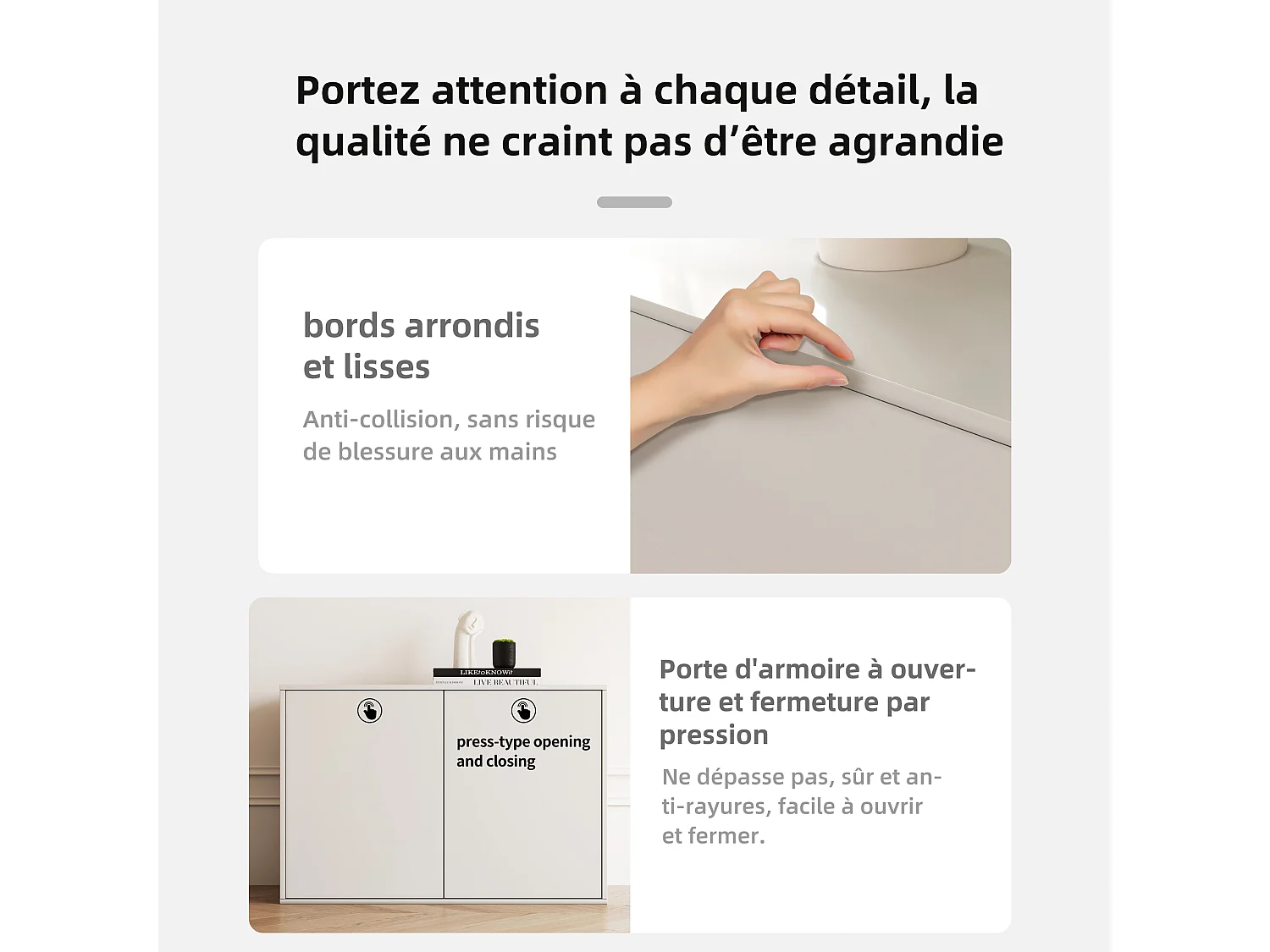 Cómoda de 3 cajones, mueble de almacenamiento y aparador, diseño modular, para dormitorio, salón y pasillo, armario de almacenamiento de 80 cm de ancho, blanco (B)