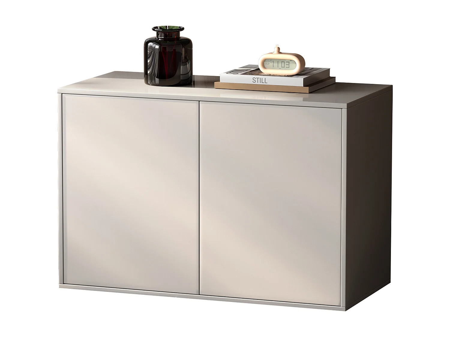 Cómoda de 3 cajones, mueble de almacenamiento y aparador, diseño modular, para dormitorio, salón y pasillo, armario de almacenamiento de 80 cm de ancho, blanco (B)