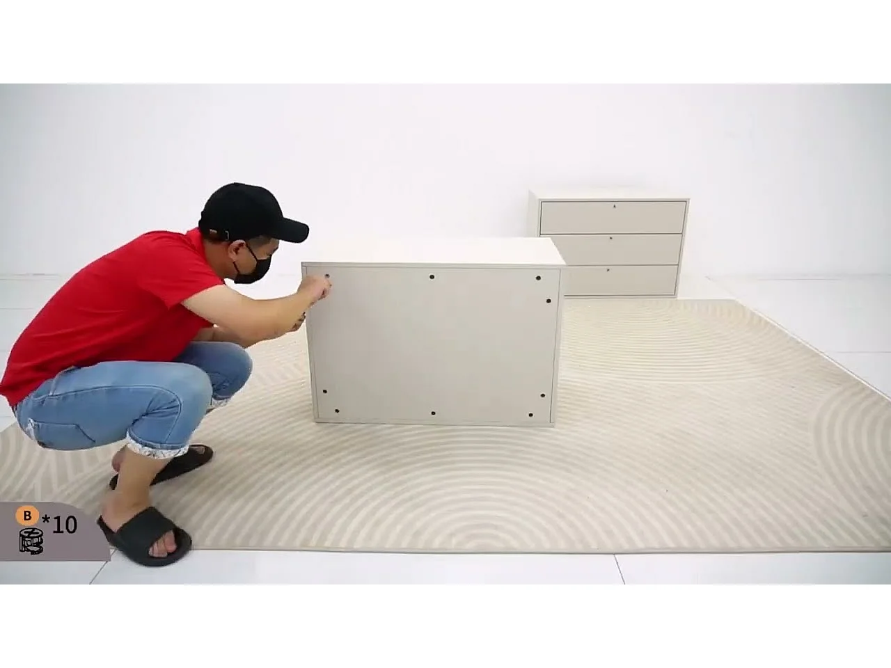 Cómoda de 3 cajones, mueble de almacenamiento y aparador, diseño modular, para dormitorio, salón y pasillo, armario de almacenamiento de 80 cm de ancho, blanco (B)