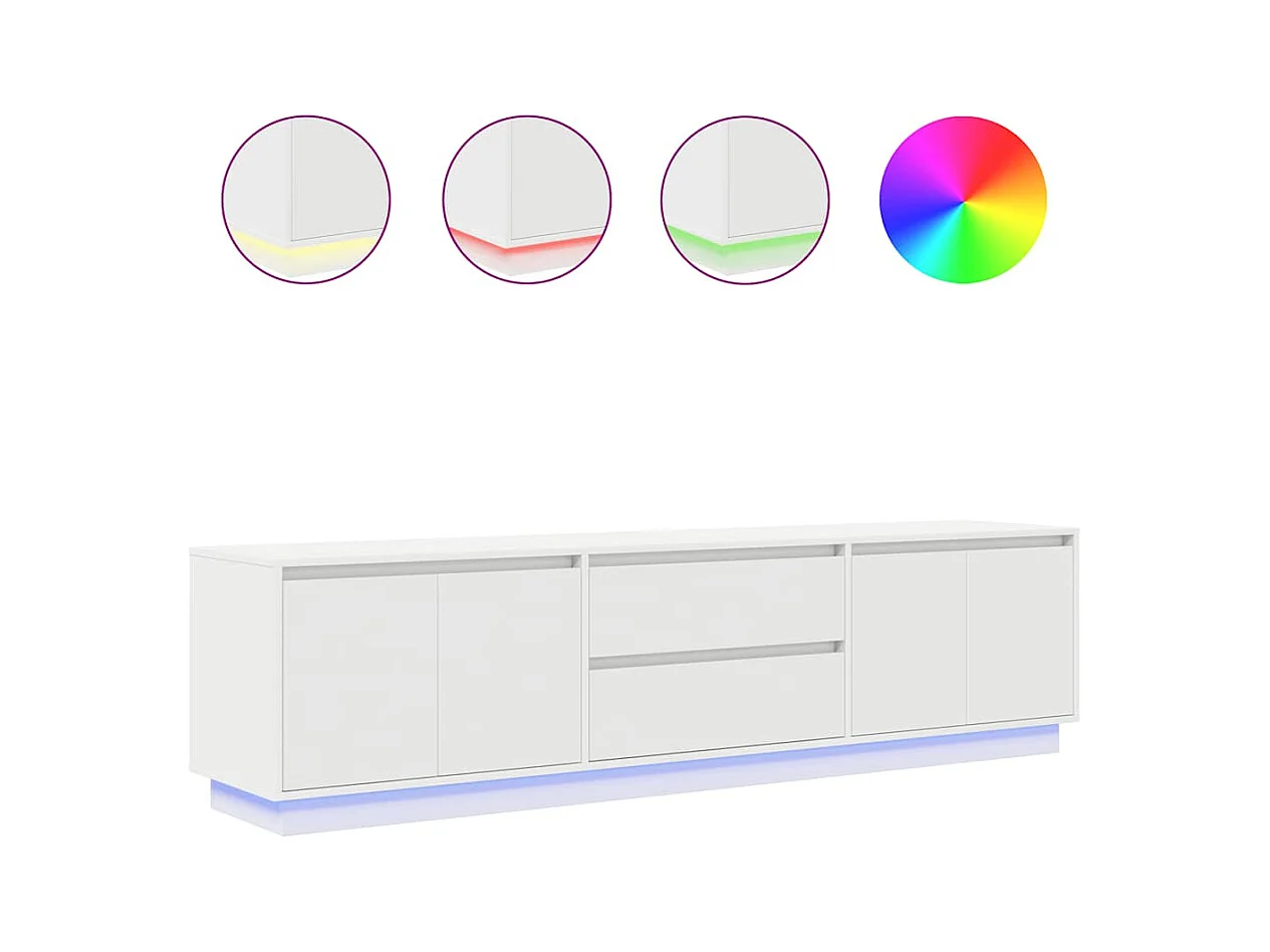 Mobile Porta TV con Luci LED Bianco 193,5x41x50 cm