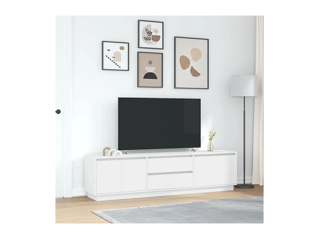 Mobile Porta TV con Luci LED Bianco 193,5x41x50 cm