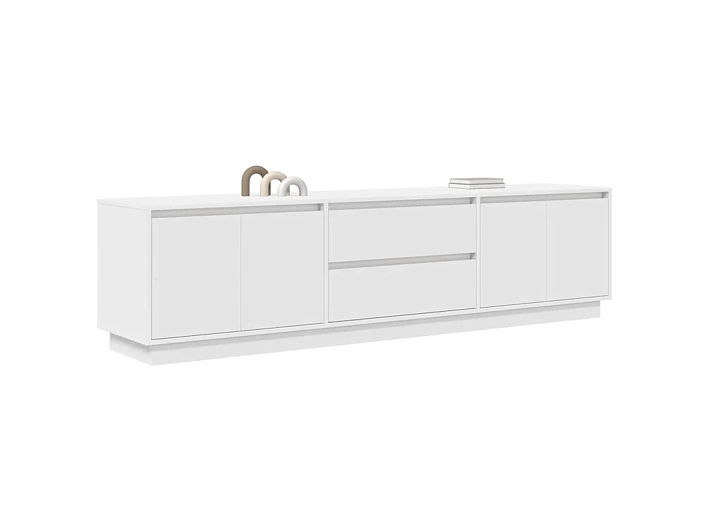 Meuble TV avec lumières LED blanc 193,5x41x50 cm