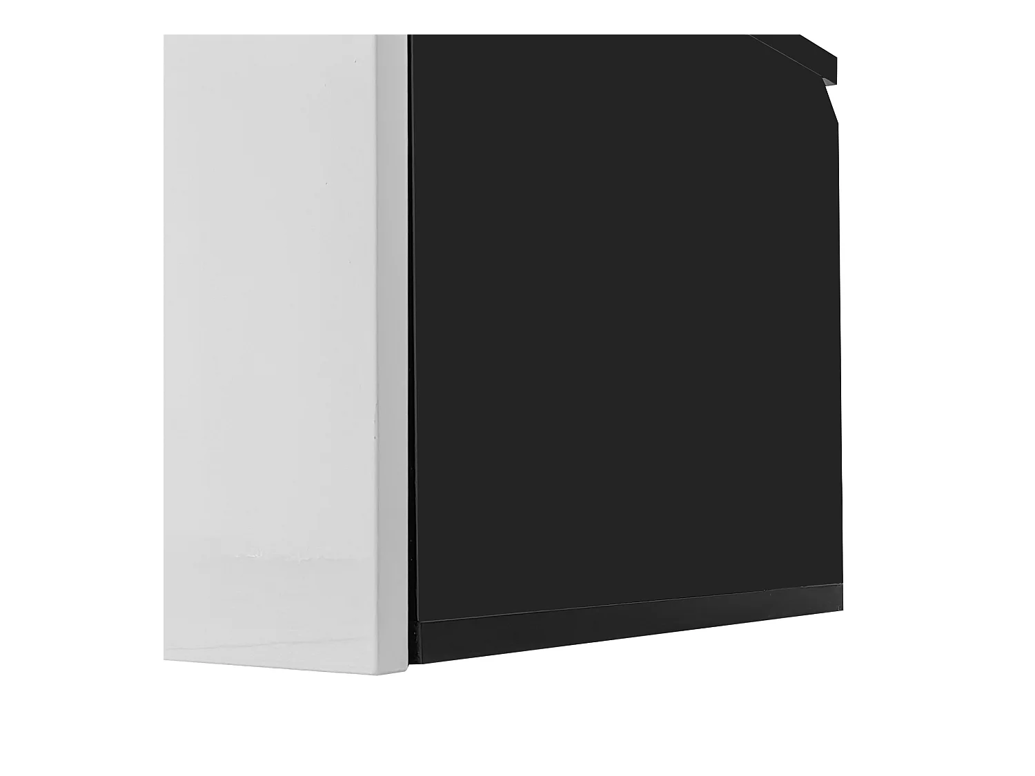 Móvel TV com 3 portas e LED, móvel TV de parede em laca branca brilhante e preta - 180x35x30cm