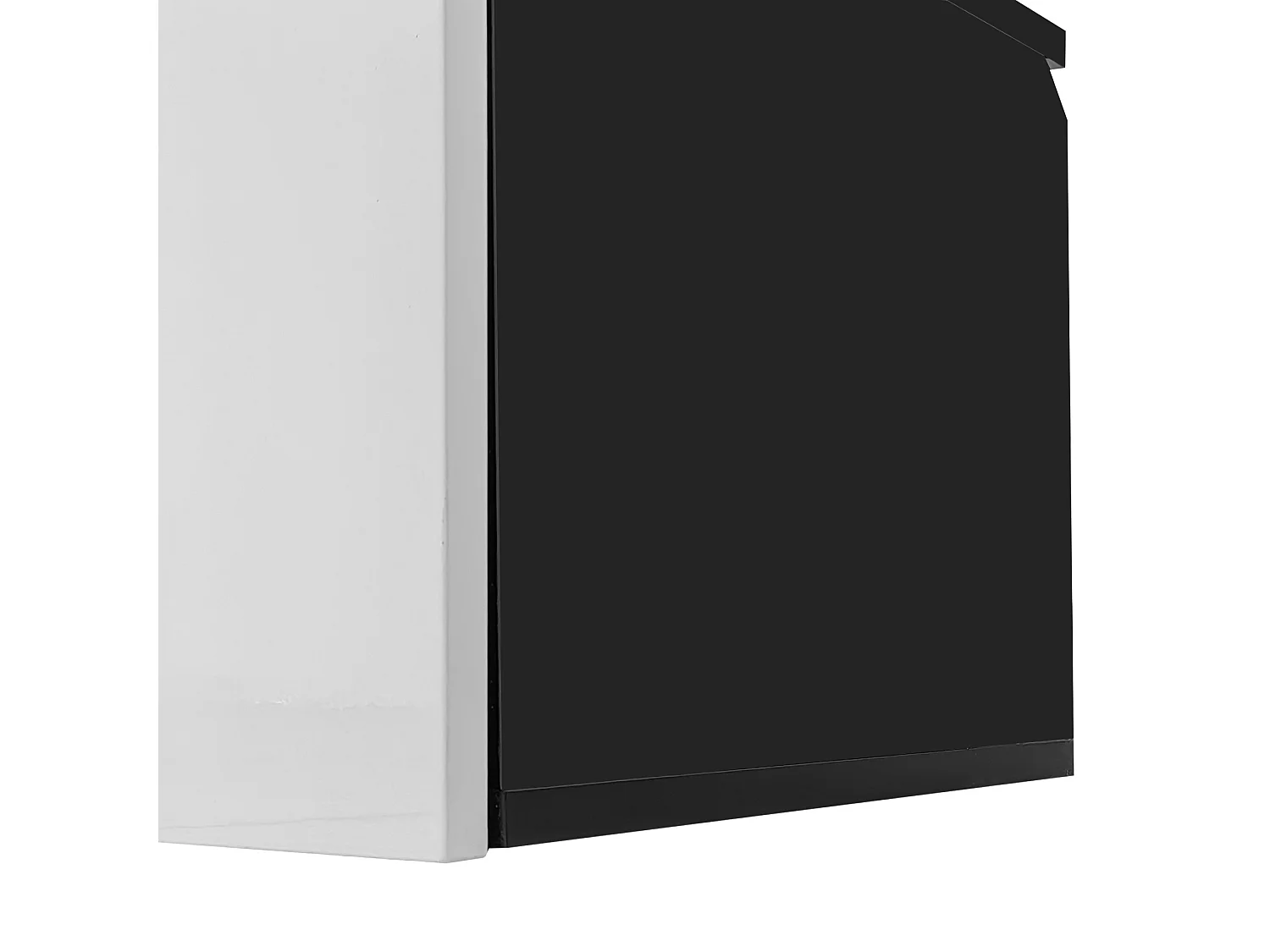 Mobile porta TV a 3 ante con LED, mobile porta TV sospeso in laccato bianco lucido e nero - 180x35x30cm