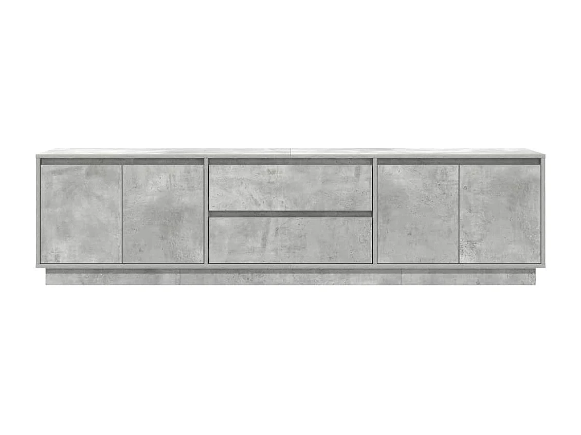 Meuble TV avec lumières LED gris béton 193,5x41x50 cm