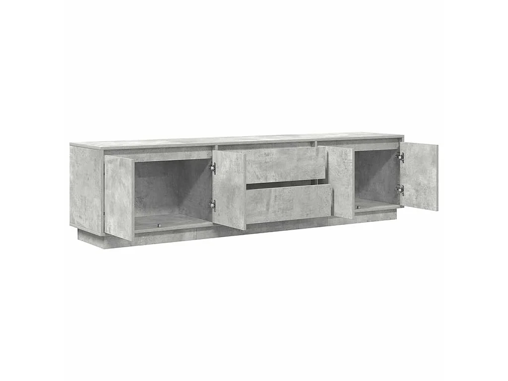 Meuble TV avec lumières LED gris béton 193,5x41x50 cm