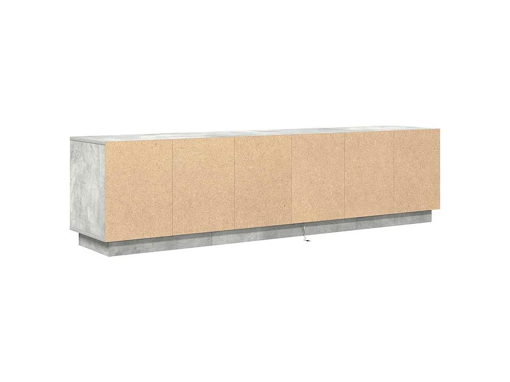 Meuble TV avec lumières LED gris béton 193,5x41x50 cm
