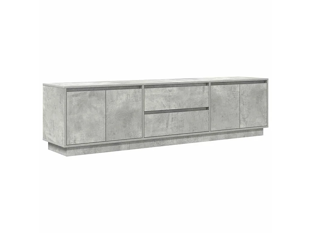 Meuble TV avec lumières LED gris béton 193,5x41x50 cm