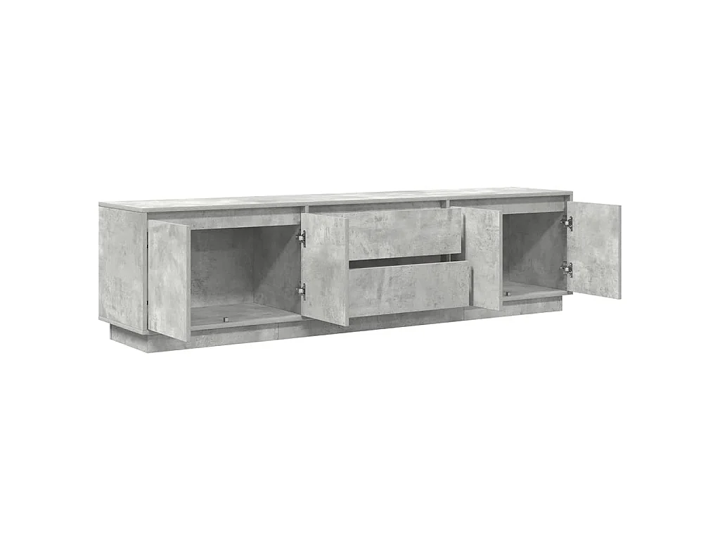 Meuble TV avec lumières LED gris béton 193,5x41x50 cm