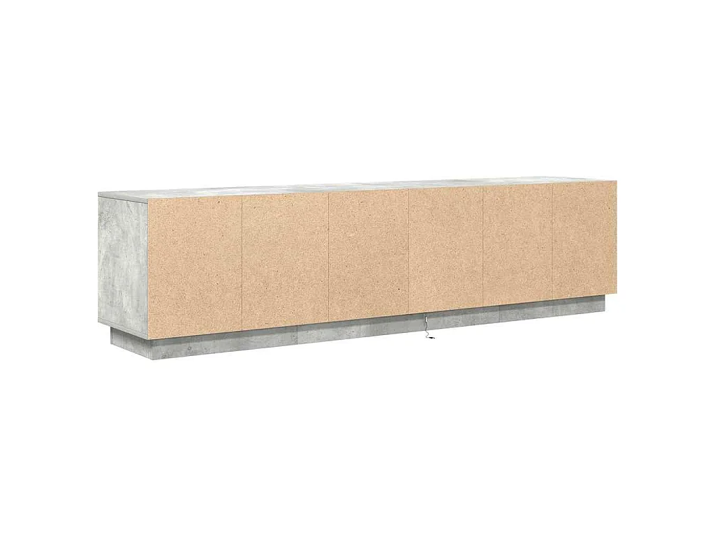 Meuble TV avec lumières LED gris béton 193,5x41x50 cm