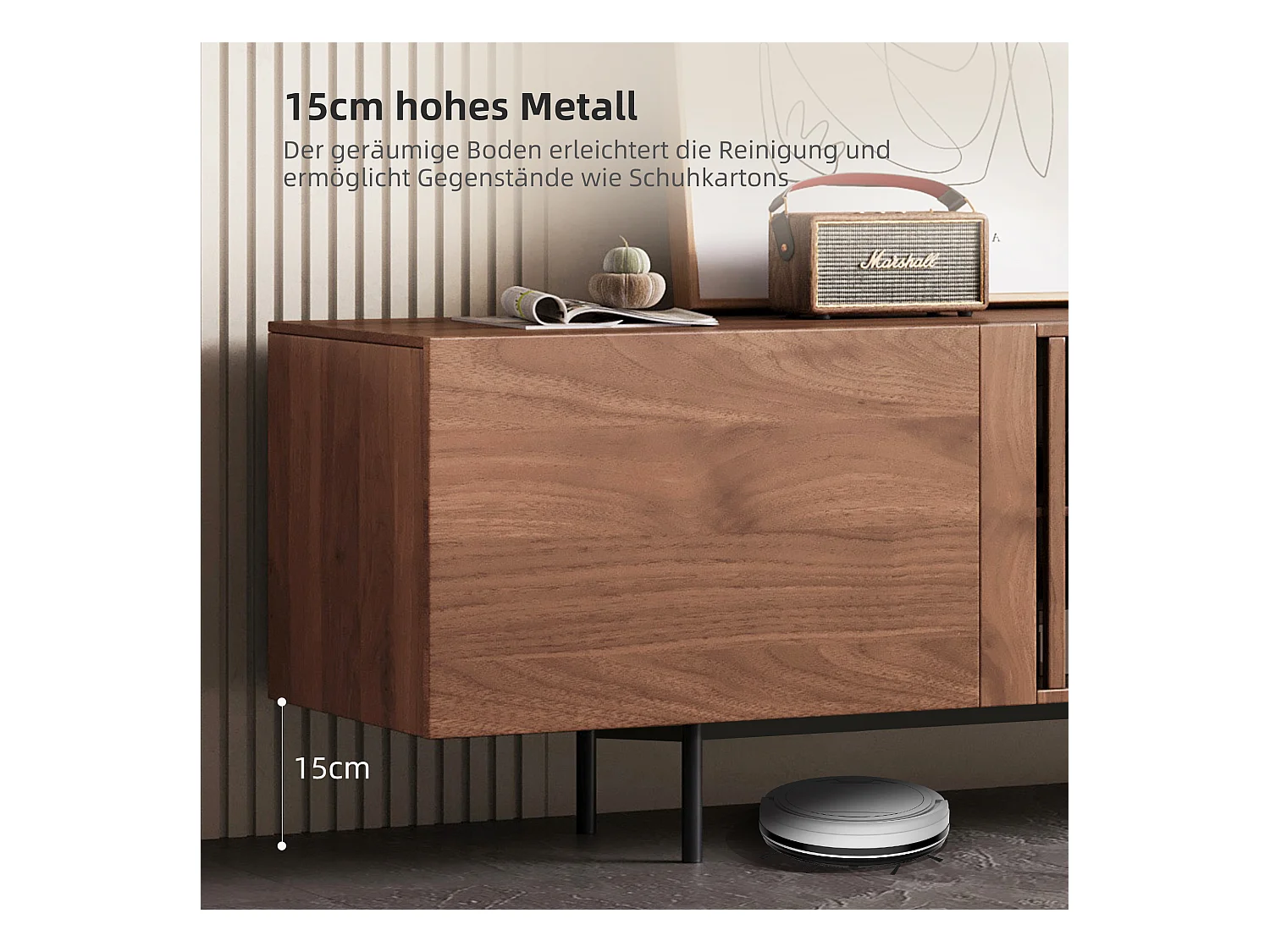 Moderner TV-Schrank 75", mit großem Stauraum, 180 cm Medienkonsole, für Wohnzimmer und Schlafzimmer, Farbe Nussbaum