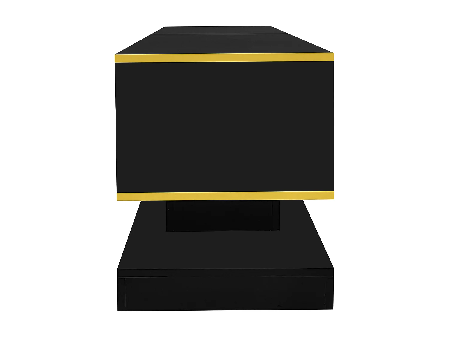 Meuble TV moderne 180x38x45cm - avec trois tiroirs - avec un compartiment ouvert - avec éclairage LED - noir